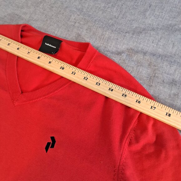 Peak Performance Red V-neck Casual Women Sweater - Picture 6 of 11